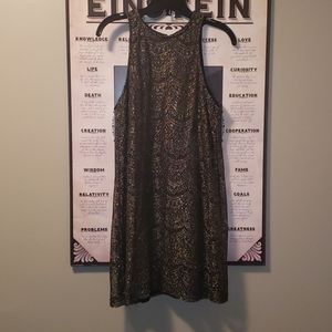 Mini gold and black NYE dress.